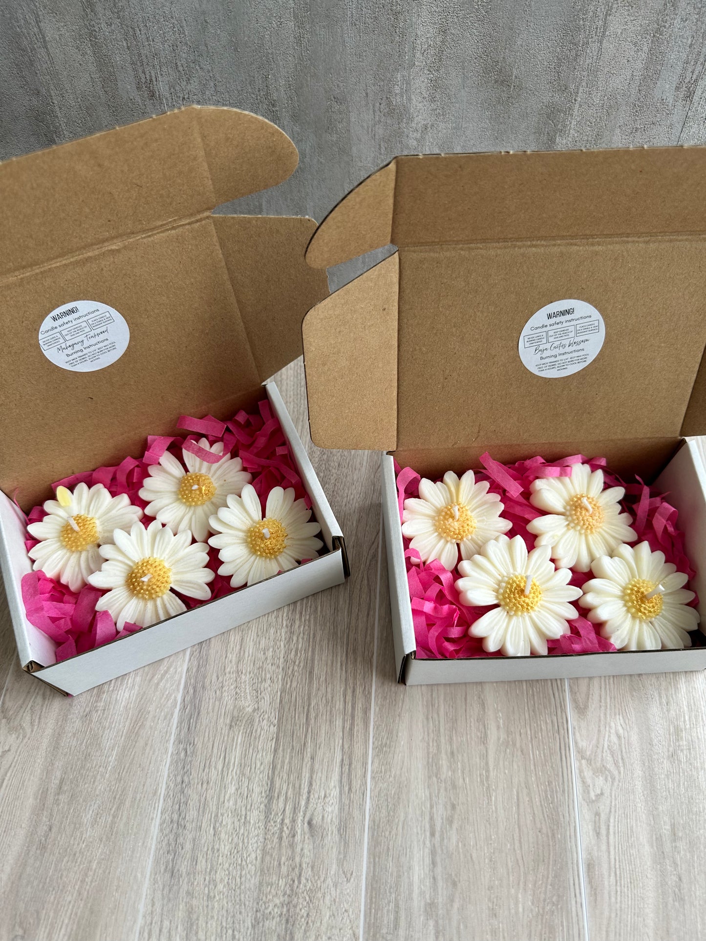 Handmade Soy Floating Daisy Flower Candle – Set of 4
