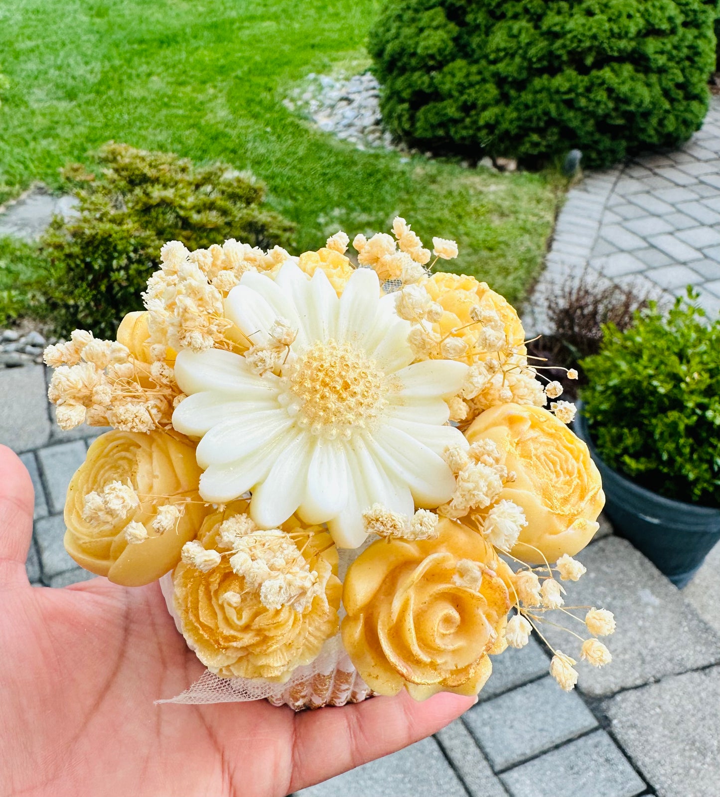 Bouquet of Scented Soy Candle Flowers – Handmade Luxury Gift in Reusable Ceramic Bowl | Valentine's Day, Birthday, or Just Because