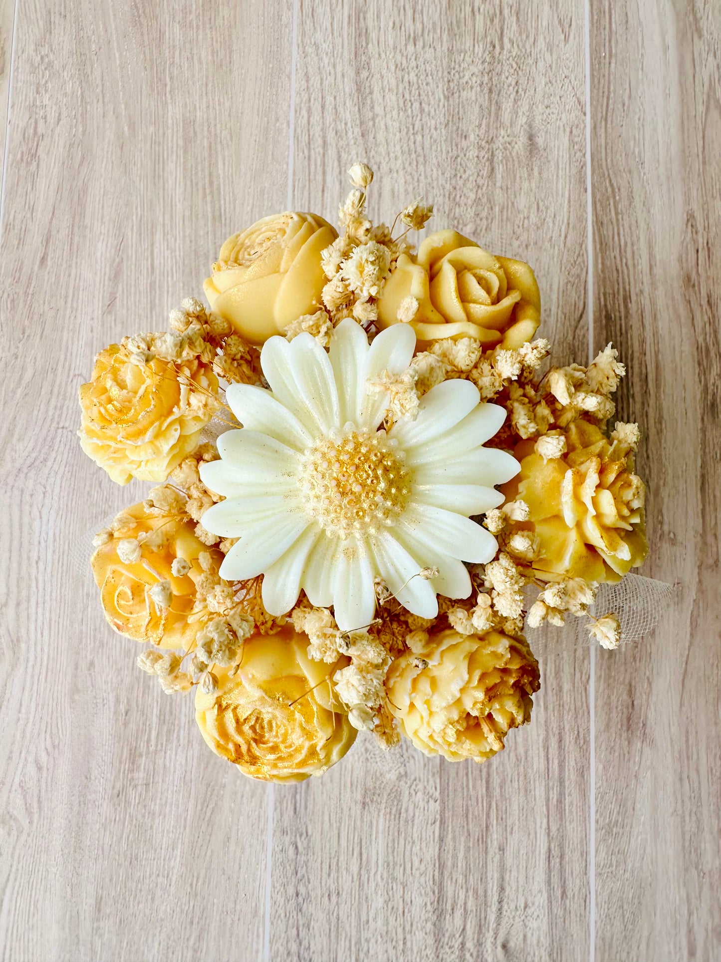 Bouquet of Scented Soy Candle Flowers – Handmade Luxury Gift in Reusable Ceramic Bowl | Valentine's Day, Birthday, or Just Because