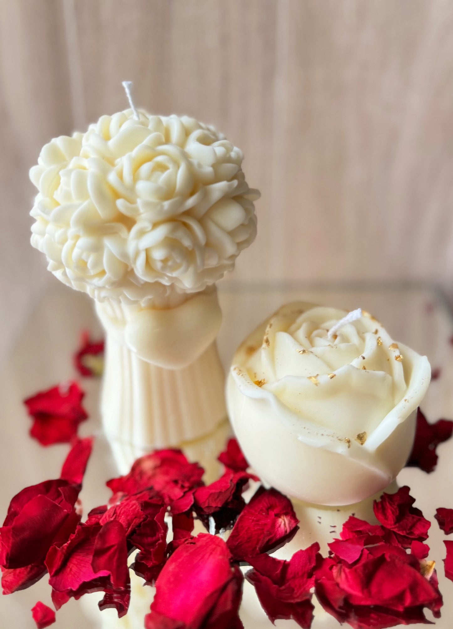 Blooming Rose Bouquet Candles, Blossom Candles, Rose Candles, Home Decor, Flower Candle, Wedding favor, Valentine's Day Candle, Mother's day Gift